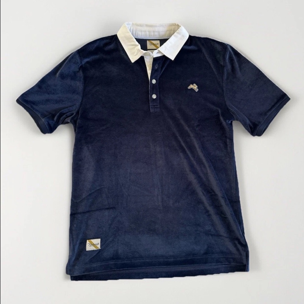 Tracksmith - Men's Velour Polo Navy Blue Large - Limited Edition Spring